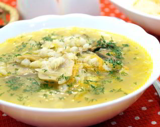 Щи грибные с перловкой
