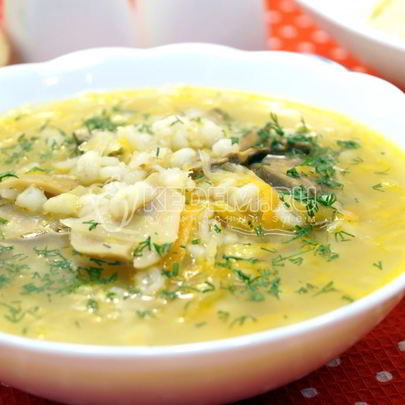 Щи грибные с перловкой