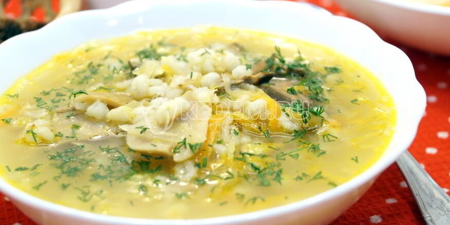 Рецепт щей грибных с перловкой