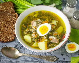 Щи из щавеля на мясном бульоне