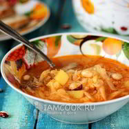 Рецепт Щей с фасолью и желудками индейки