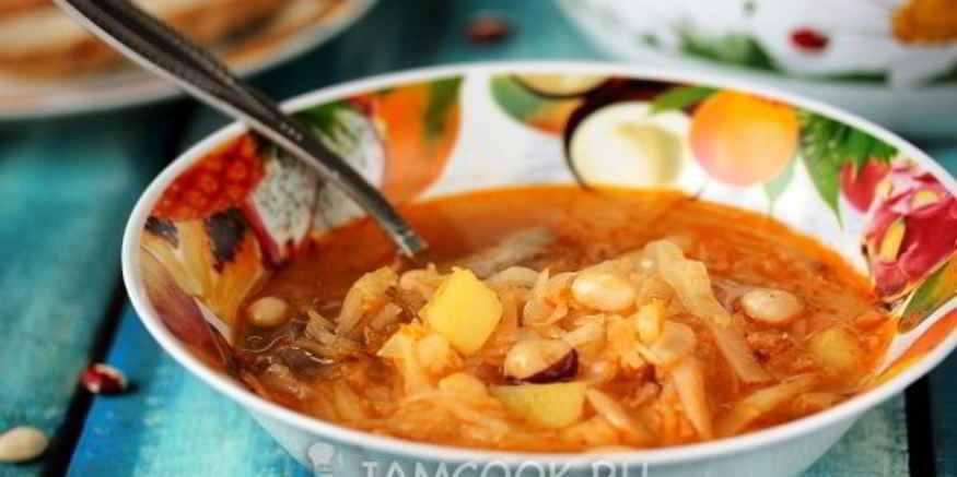 Рецепт щей с фасолью и желудками индейки