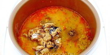 щи с рыбными консервами в мультиварке