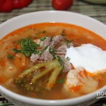 Щи с цветной капустой