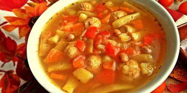 щи сборные с фасолью и фрикадельками