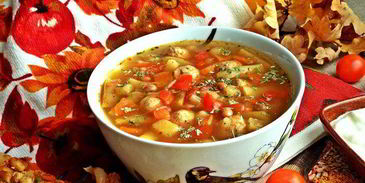 щи сборные с фасолью и фрикадельками