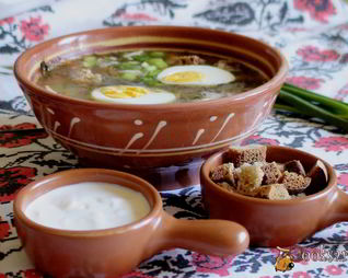 Щи весенние с рисом и щавелем