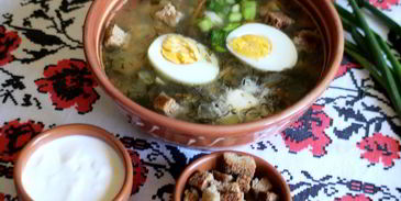 щи весенние с рисом и щавелем