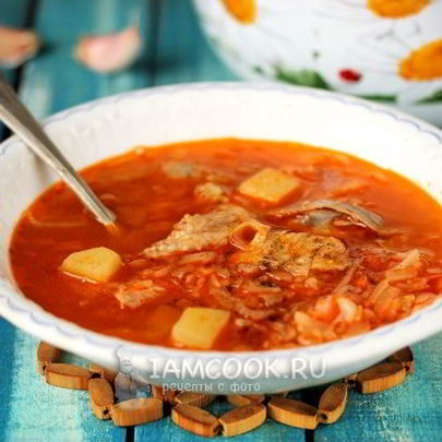 Свежие щи с курицей