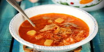 свежие щи с курицей