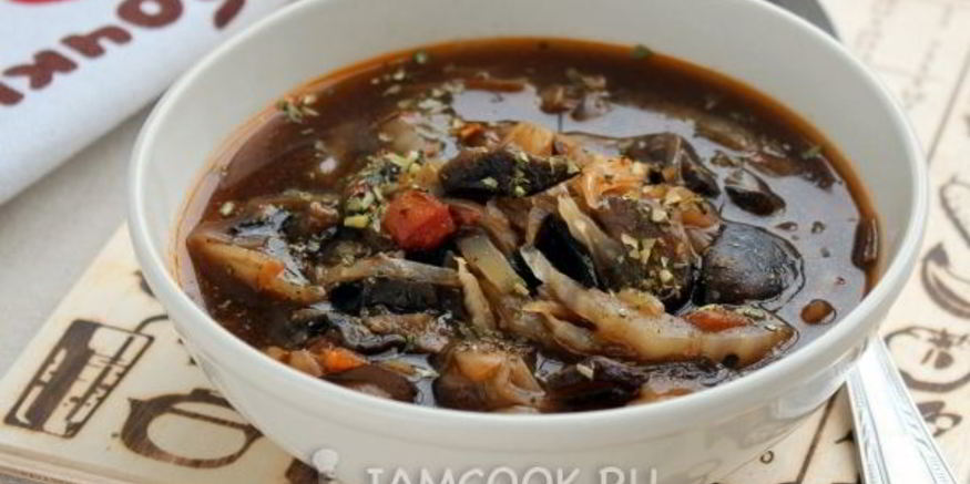 Рецепт грибной солянки с капустой