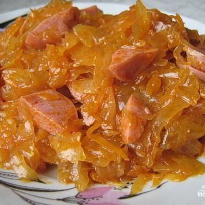 Солянка из капусты с сосиской в мультиварке