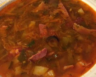 Солянка мясная из колбасных изделий