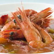 Рецепт Супа Гамбо с креветками, крабовым мясом и беконом