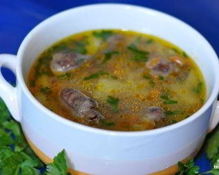 Суп из куриных желудков