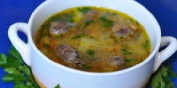 суп из куриных желудков