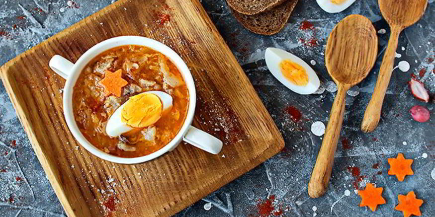 Рецепт супа по-польски с квашеной капустой и яйцом