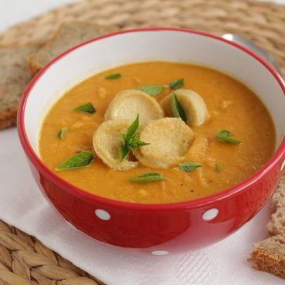 Чечевичный суп-пюре с тофу