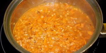 чечевичный суп-пюре с тофу