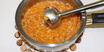 чечевичный суп-пюре с тофу