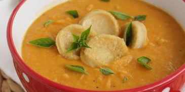 чечевичный суп-пюре с тофу