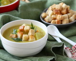 Картофельный суп-пюре с ветчиной