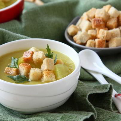 Картофельный суп-пюре с ветчиной