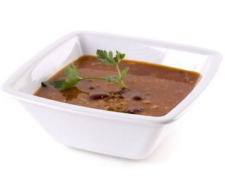 Суп-пюре из черной фасоли и кориандра