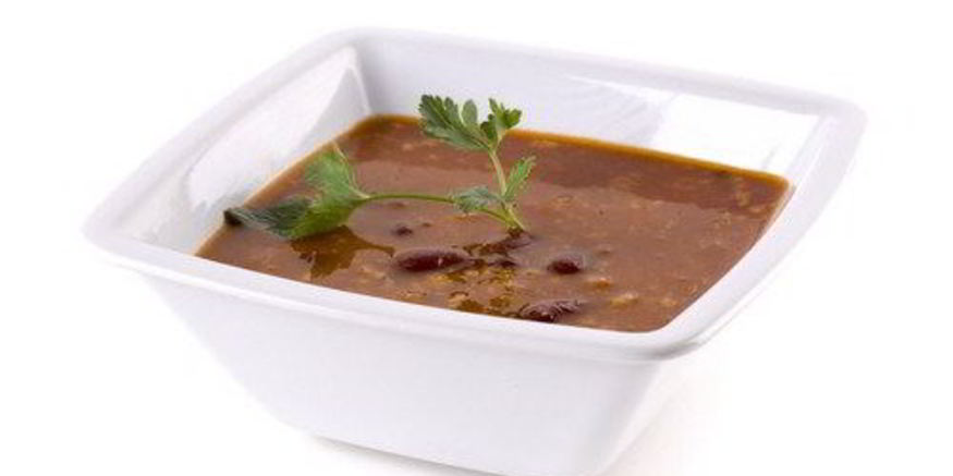 Рецепт супа-пюре из черной фасоли и кориандра