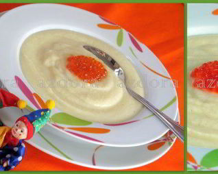 Суп-пюре из цветной капусты с красной икрой