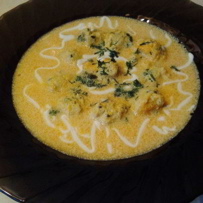 Суп-пюре из тыквы с фрикадельками