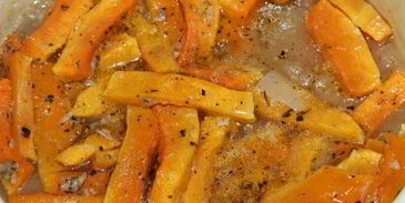 суп-пюре из запеченной тыквы с перцами