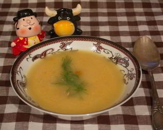 Суп-пюре с копченой курицей