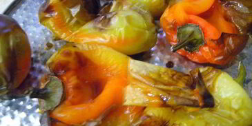 суп-пюре со сладким перцем, спаржевой фасолью и грибами