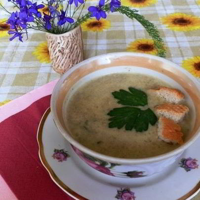 Суп пюре сырный с шампиньонами