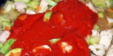 томатный суп-пюре с курицей