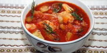 томатный суп-пюре с курицей
