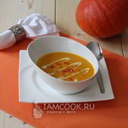 Рецепт Тыквенного супа-пюре с кокосовым молоком и имбирем