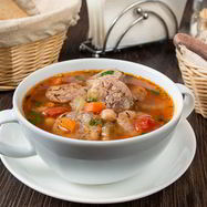 Рецепт Супа с деревенскими колбасками и нутом