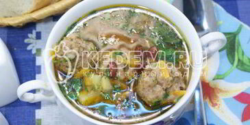 суп с фрикадельками и фасолью в мультиварке