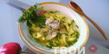 суп с галушками