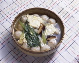 Суп с рыбными шариками и шиитаке