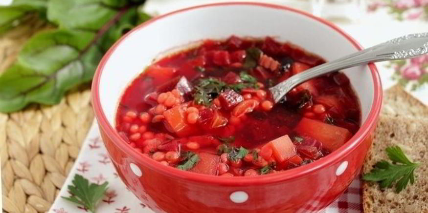 Рецепт супа со свеклоя и птитимома