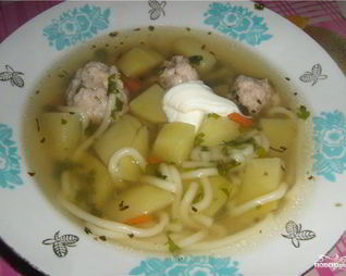 Суп вермишелевый с фрикадельками