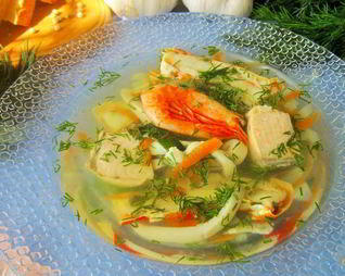 Супчик по-сахалински с кальмаром