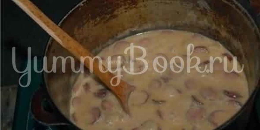 Рецепт баварского пивной сырный суп с копчеными колбасками