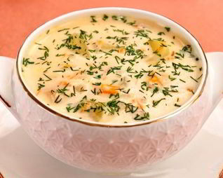 Классический сырный суп с овощами