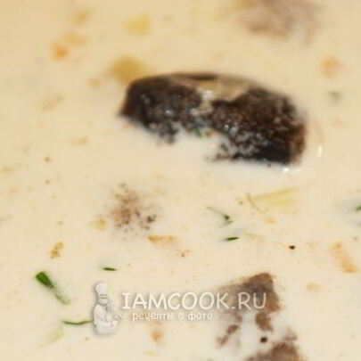 Сливочно-сырный суп с грибами