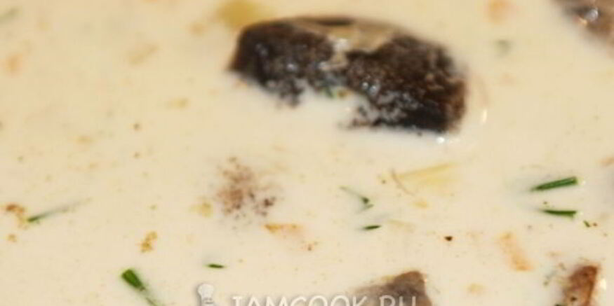 Рецепт сливочно-сырного суп с грибами