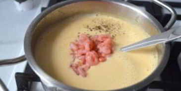 сырный крем-суп с креветками